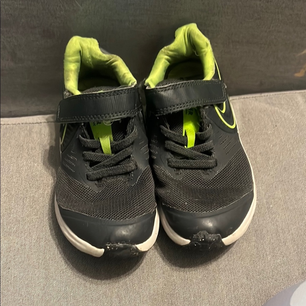 Kids Black and Green Athletic Shoes
